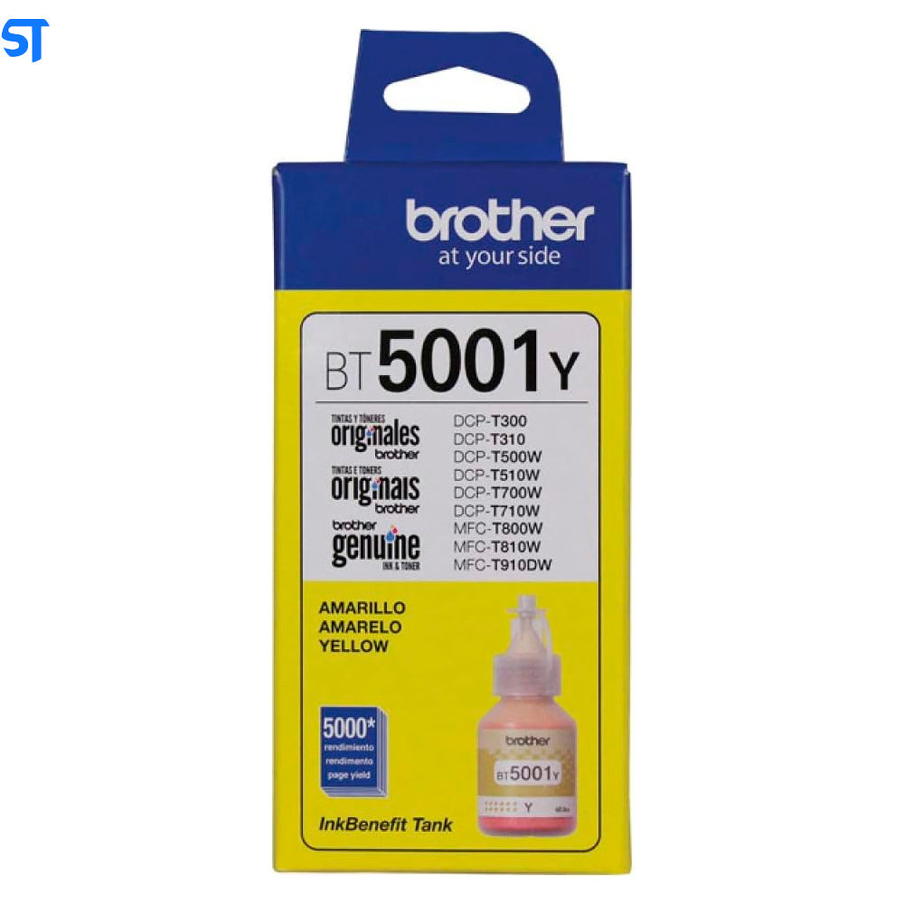 Garrafa de Tinta Brother BT5001Y Amarela 5.000 Paginas para HL 74000DW DCP T220 T300 T310 T420W T500W T510W T520W T700W