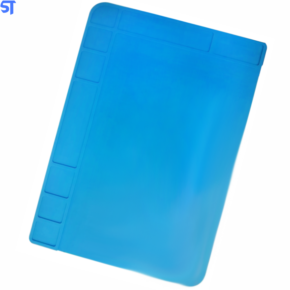 Manta Anti Estática Com Divisória Silicone Azul Para Bancada 480X340mm Exbom KLTE-508