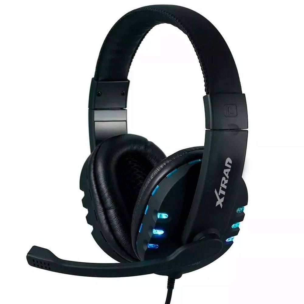 Fone De Ouvido Proficional Usb Multimidia Com Microfone Led Xtrad Bq-9700