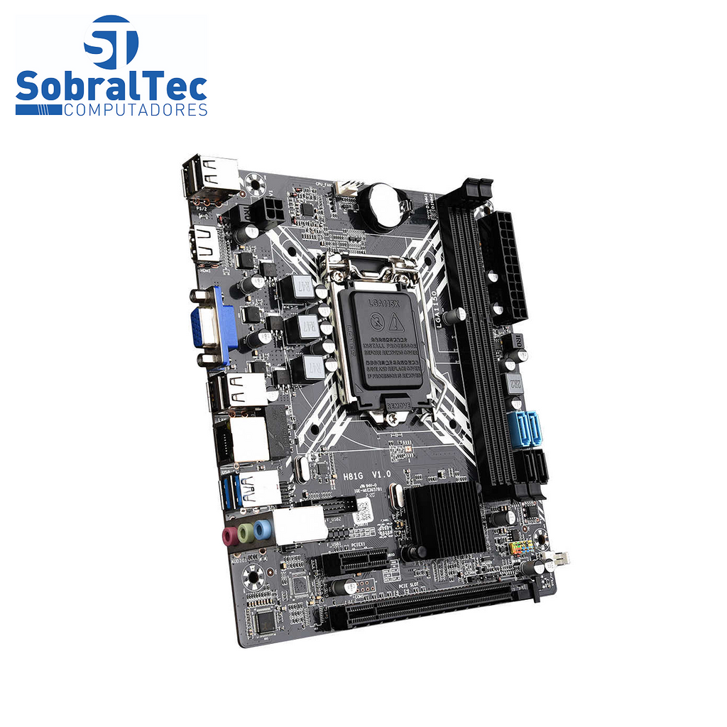 Placa Mãe Daixu H81G H81 LGA1150 DDR3 PCI-E 16X USB3.0 SATA3.0 HDMI VGA até 16GB