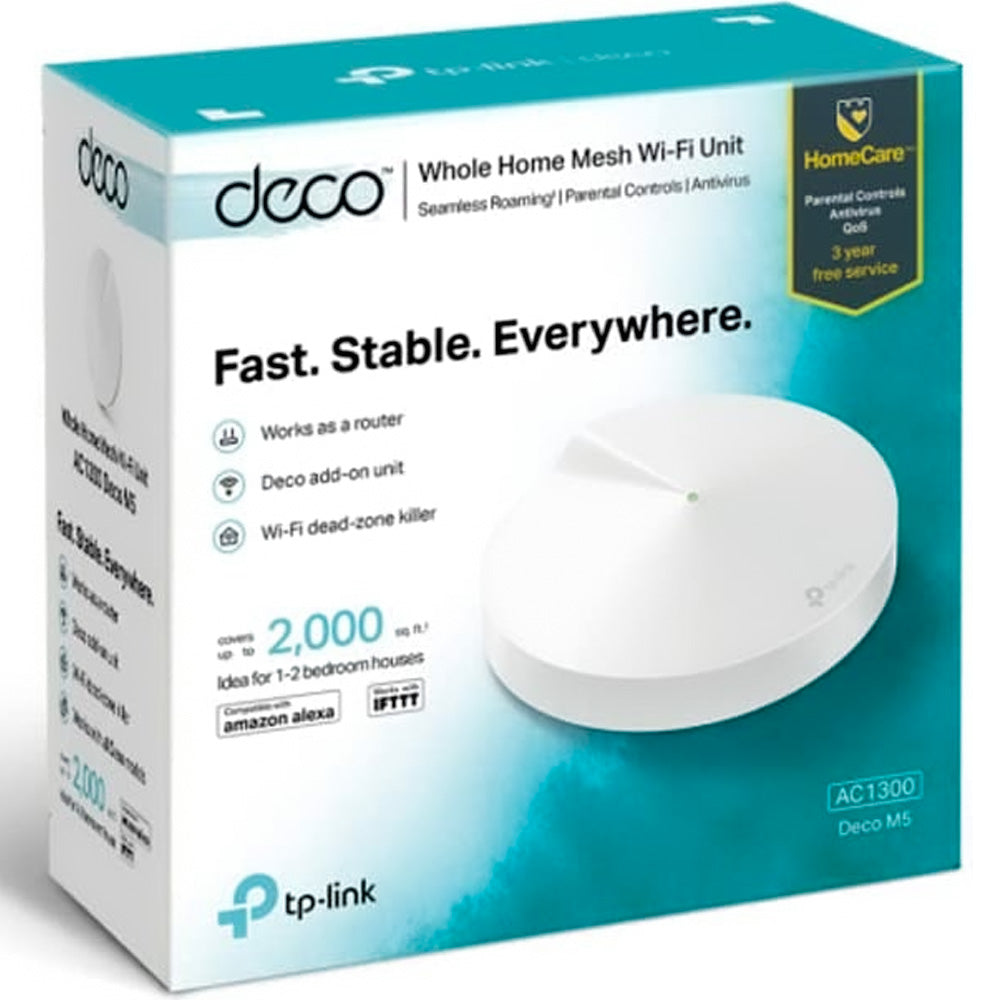 Roteador Mesh TP-Link Deco M5 AC1300 Dual Band, Branco, Pequena, DECO M5(1-PACK)