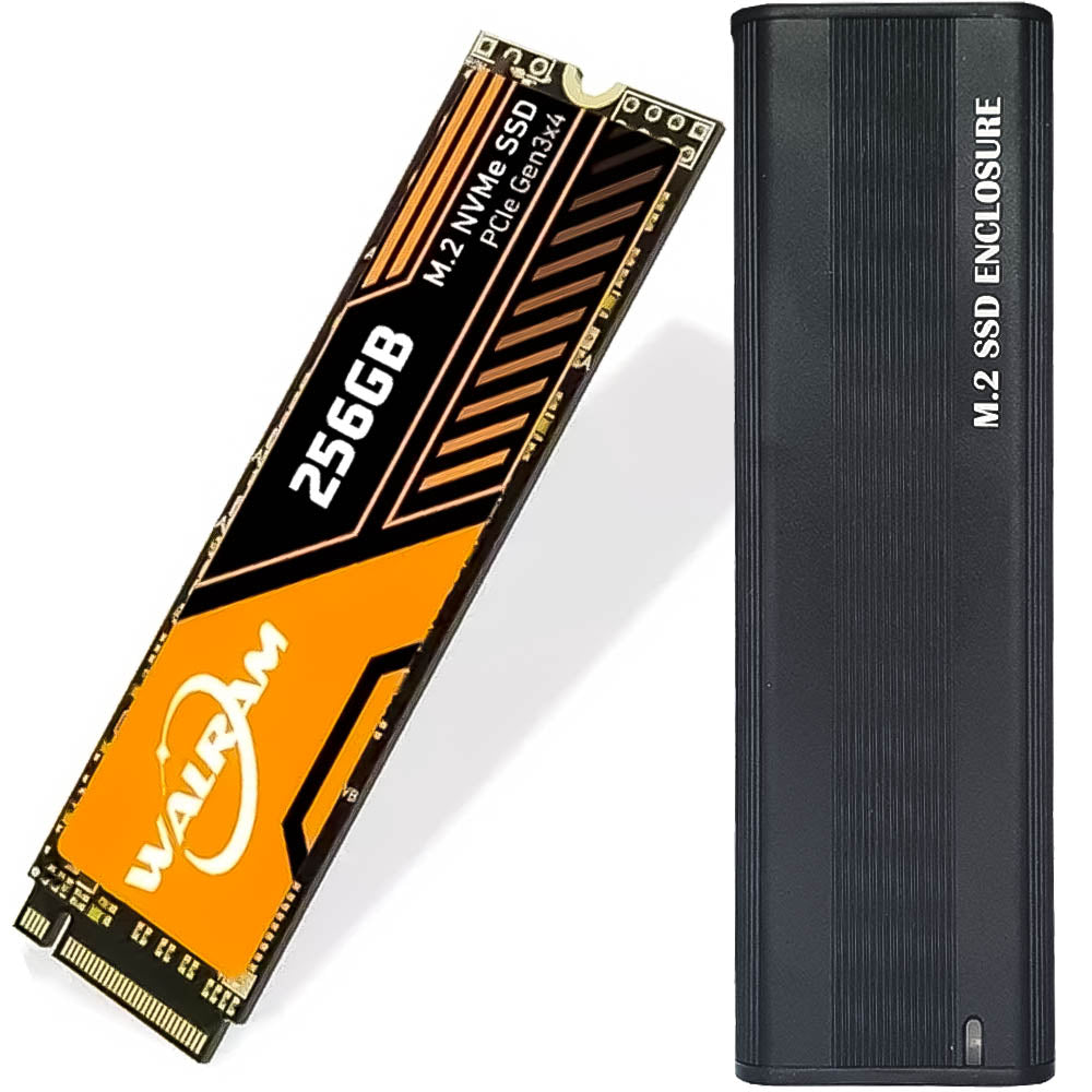 Kit Case M.2 Externa Portatíl Com Cabo USB-C/USB 3.1 com SSD M.2 NVMe 256GB