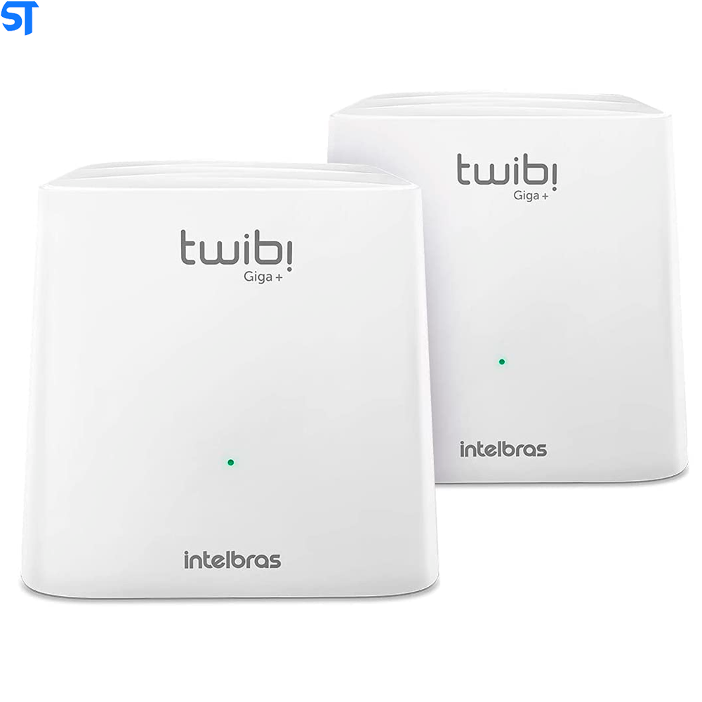 Kit Roteador Wi-Fi Mesh Intelbras 2 Unidades Twibi Giga+ AC1200 Dual Band Branco