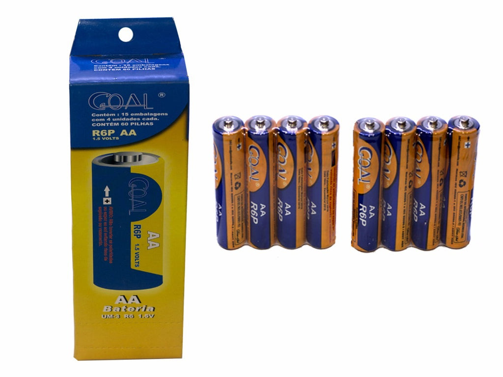 Pilha AA R6P 1.5Volts Um-3 Goal Attic Pct Com 4 Unidades