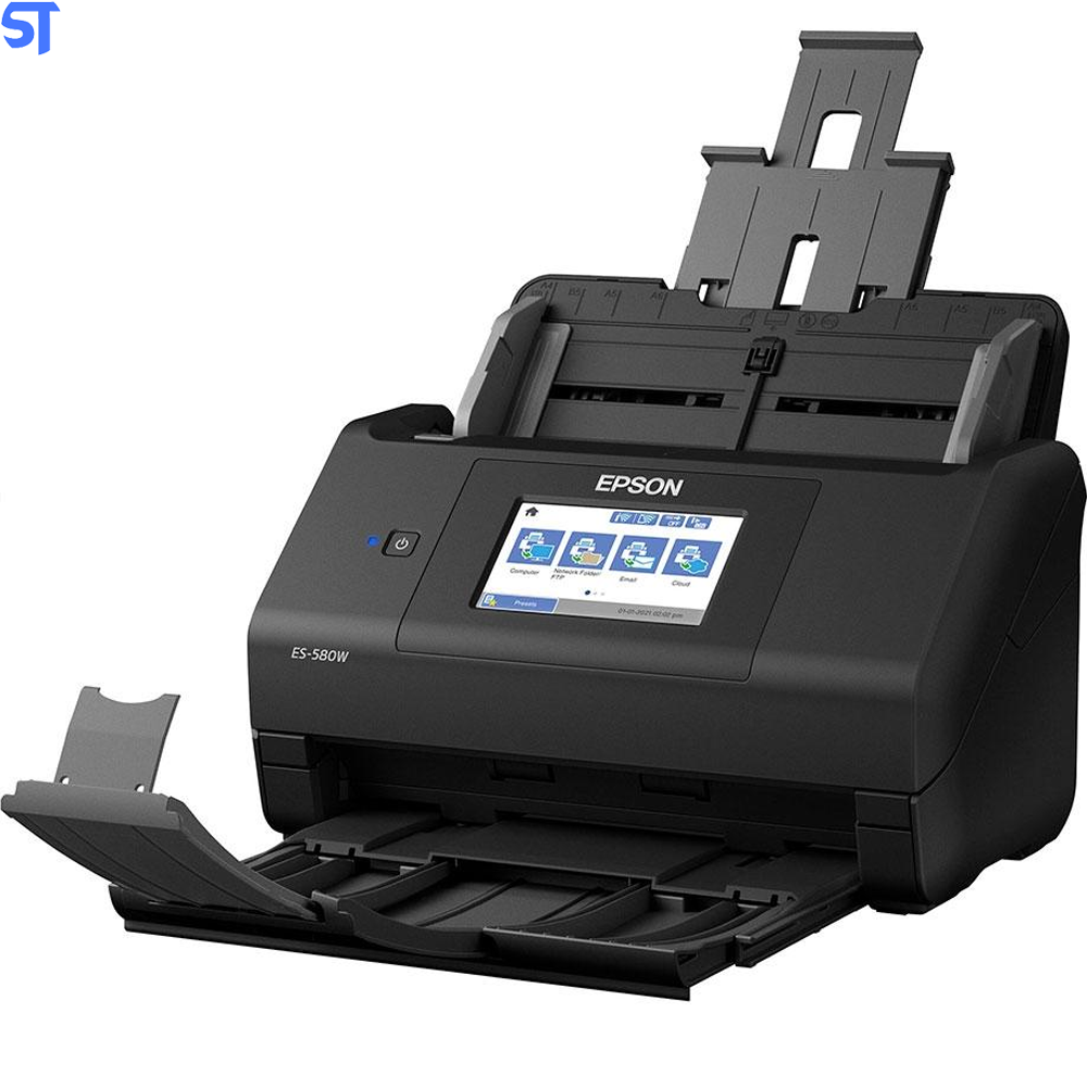 Scanner De Mesa Epson WorkForce ES-580W, Duplex Colorido, Capacidade 100 Folhas, USB, Bivolt, Preto - B11B258201
