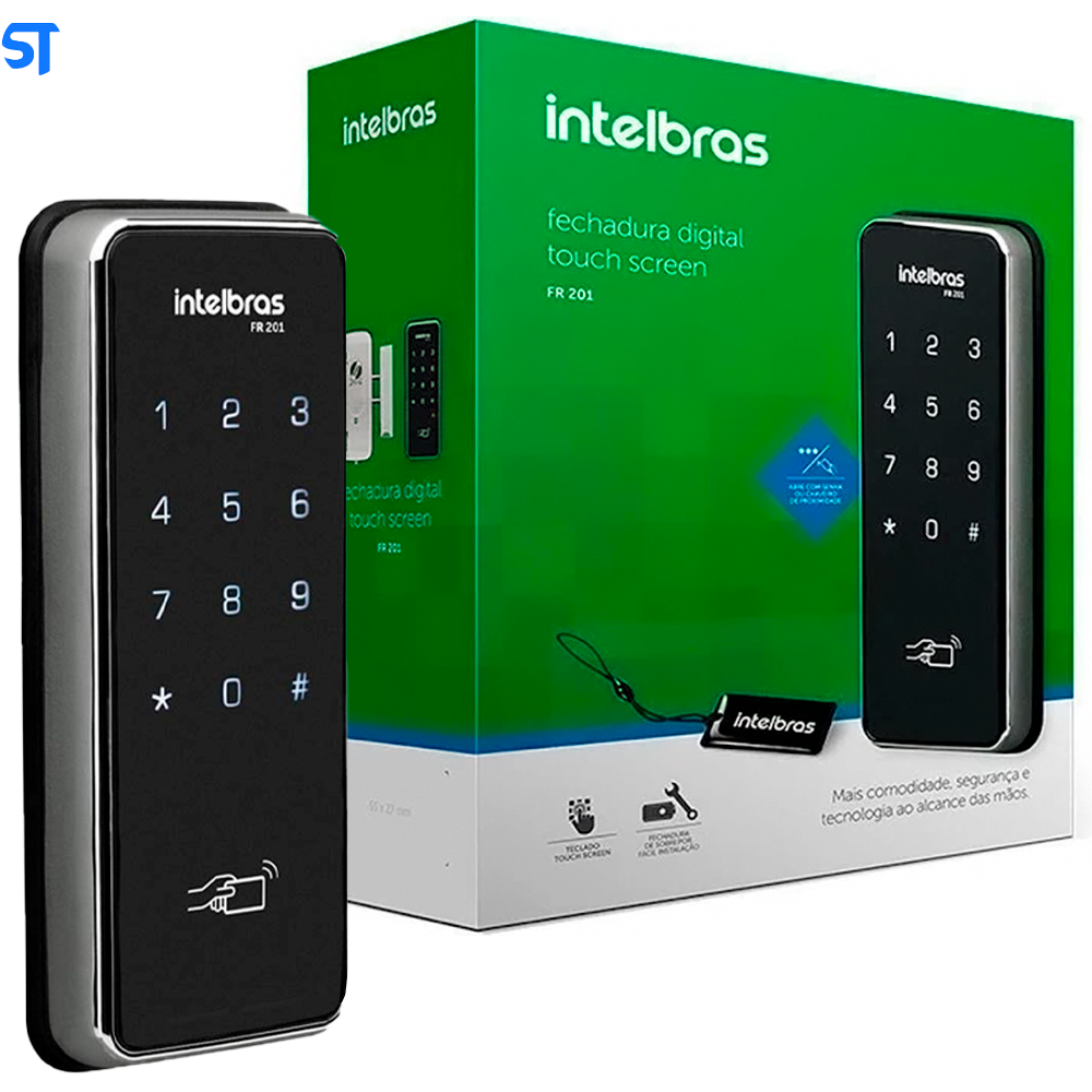 Fechadura Digital FR 201 Preto e Cinza Intelbras
