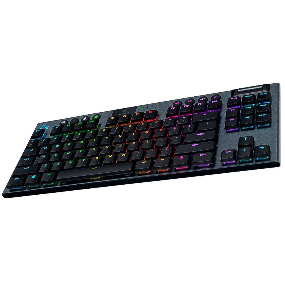 Teclado Mecânico Gamer Sem Fio Logitech G915 TKL RGB LIGHTSYNC, USB ou Bluetooth, Ultrafino, Switch GL Tactile, Preto