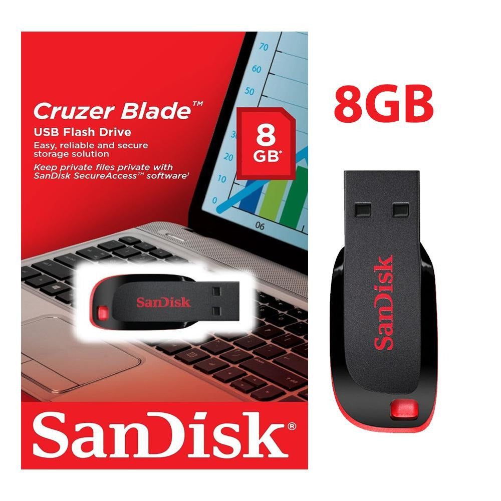 Pen Drive 8 GB Sandisk Cruzer Blade Usb Flash Drive