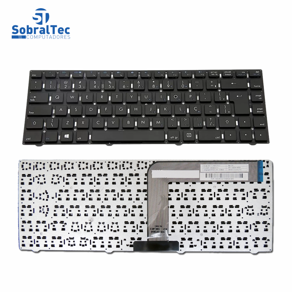 Teclado BringIT Compativel Com Philco 14A Mp-11J78Pa-8522 - Black - Br - No Frame