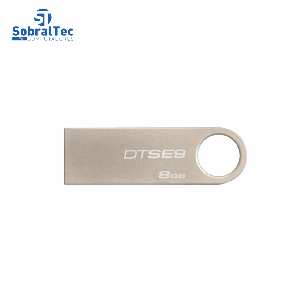 Pen Drive Kingston 8Gb Usb 2.0 Prata Plug And Play DataTraveler SE9 DTSE9H/8GBZ