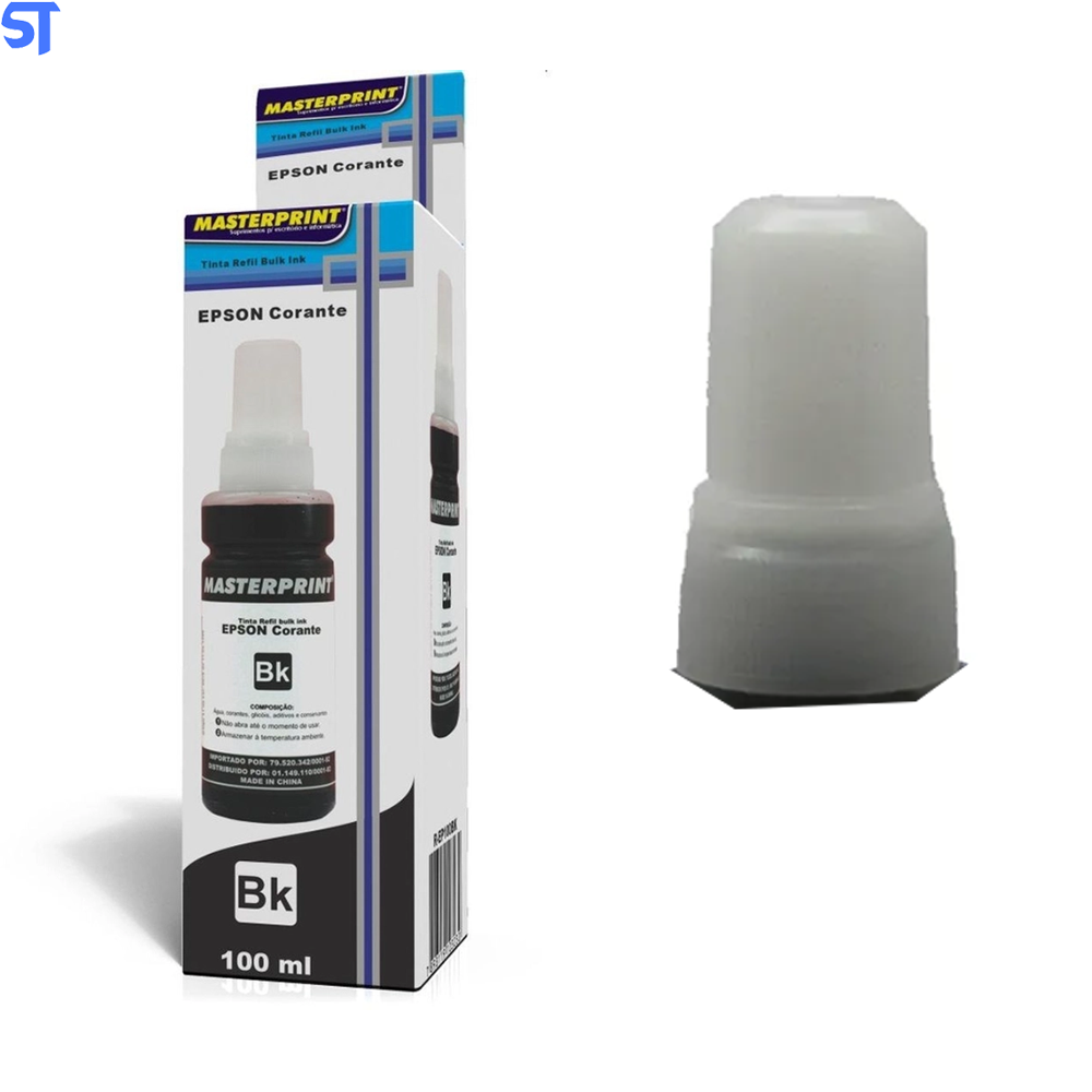 Refil de Tinta Epson Corante MP 664/673 Preto 100ML Masterprint Para Ecotank Epson