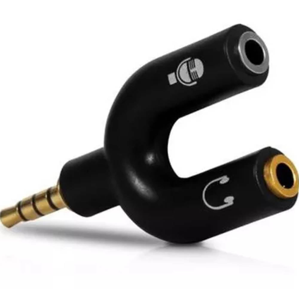Adaptador de Audio Splitter P3 Headset Fone Microfone P2 Para P3 Audio KP-HM005