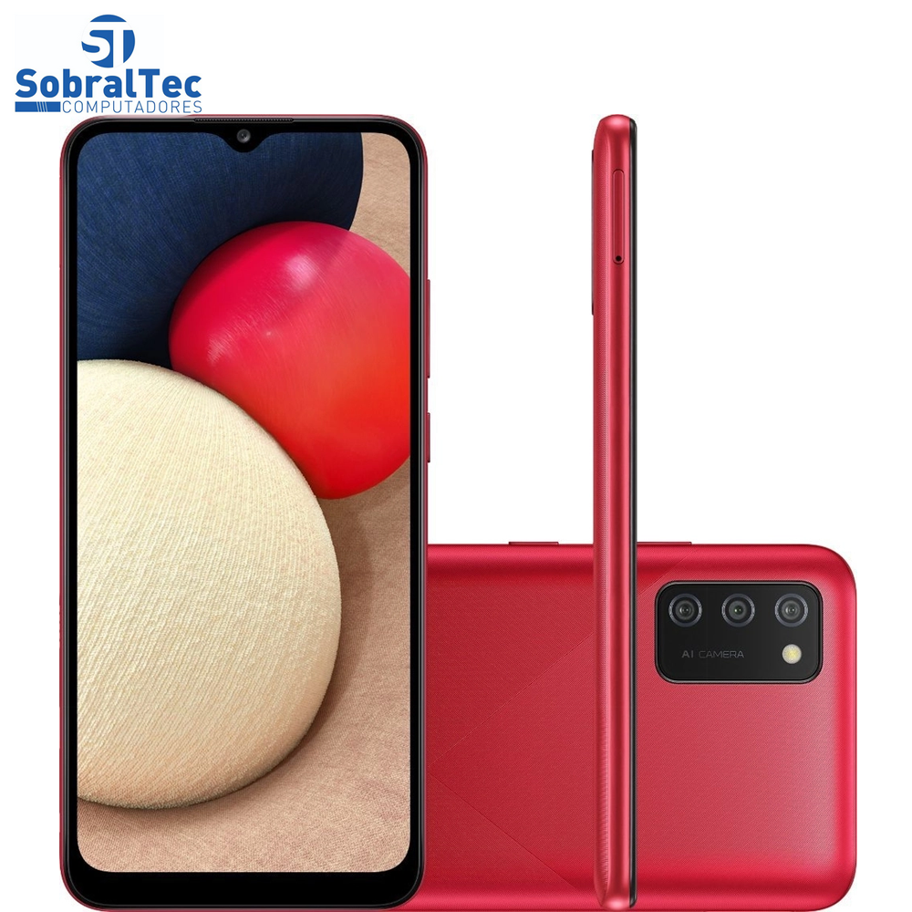 Smartphone Samsung Galaxy A02S 32GB, RAM 3GB, Octa-Core, Câmera Tripla Vermelho - SM-A025M/DS
