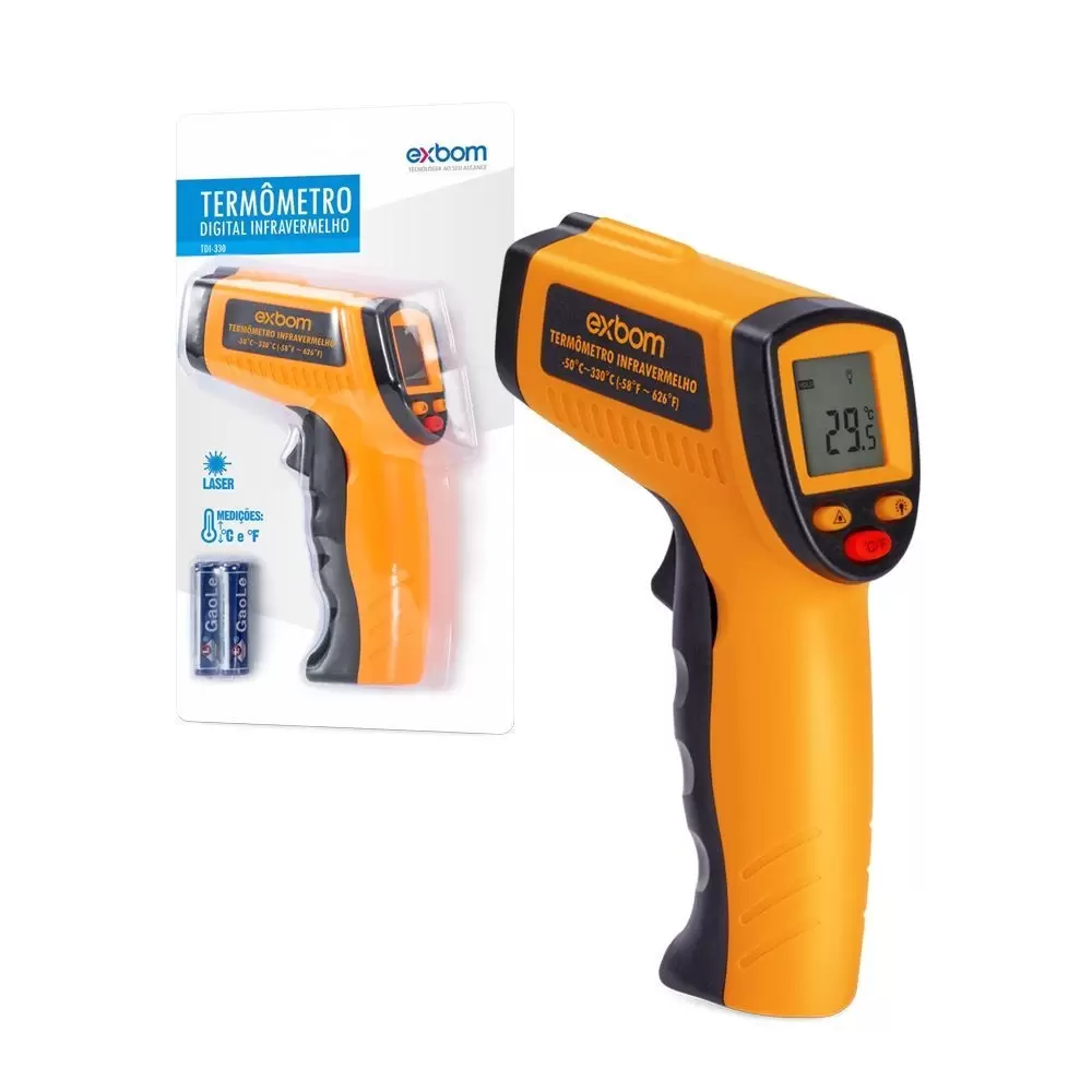 Termômetro Digital Infravermelho Temperatura De -50° à 330° Exbom TDI-330