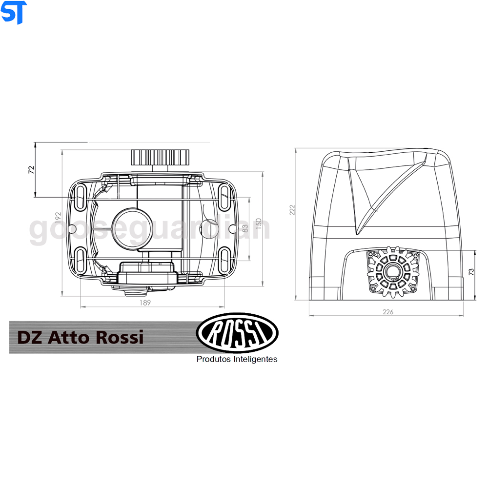 Kit Motor de Portão Deslizante Rossi Dz Atto 36 Turbo 220v 350kg