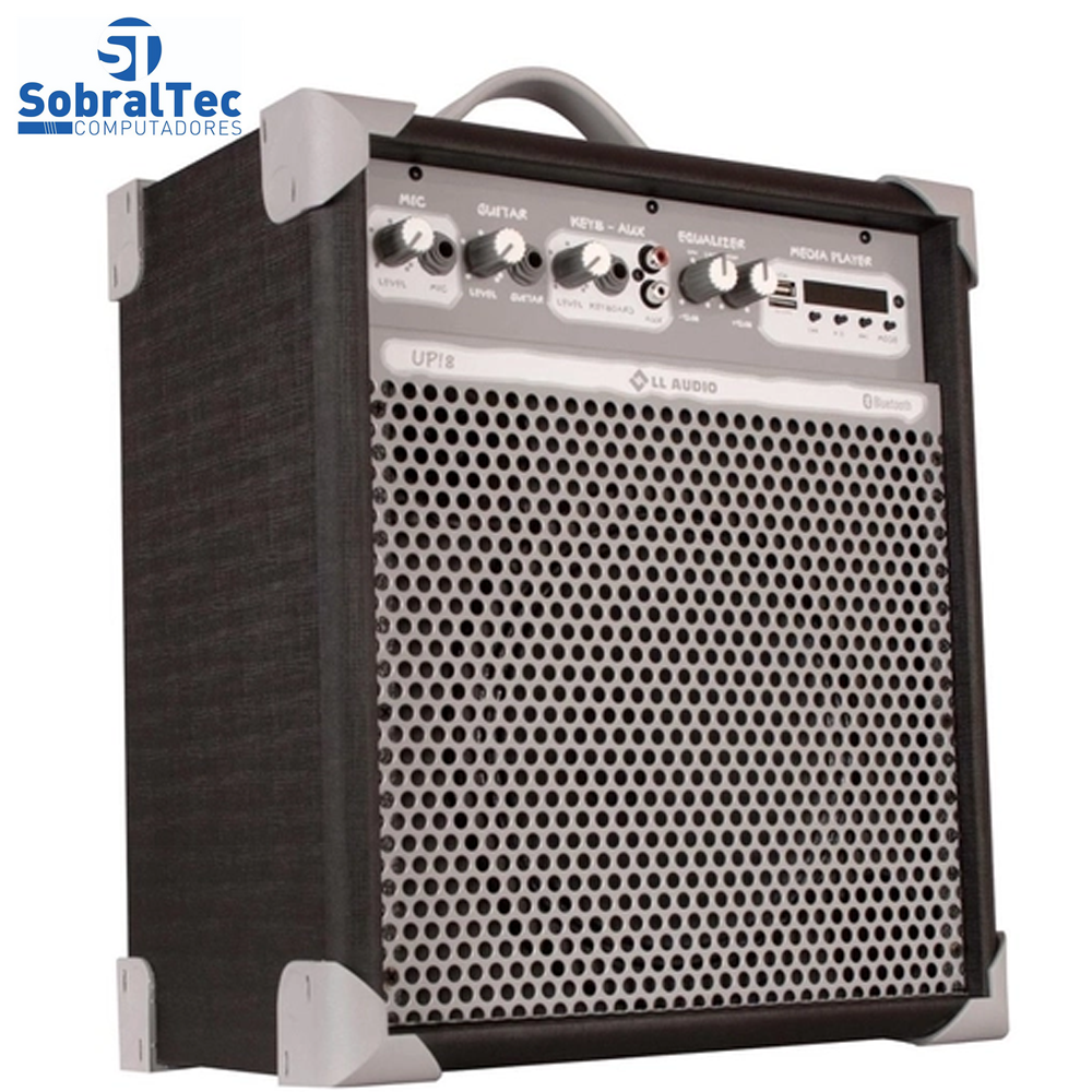 Caixa De Som Amplificada 55w Usb 8 Pol Preto Up8 Ll Áudio