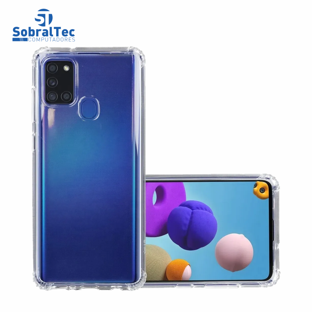Capa Silicone TPU Transparente Borda Anti Impacto Anti-Shock Samsung Galaxy A21s