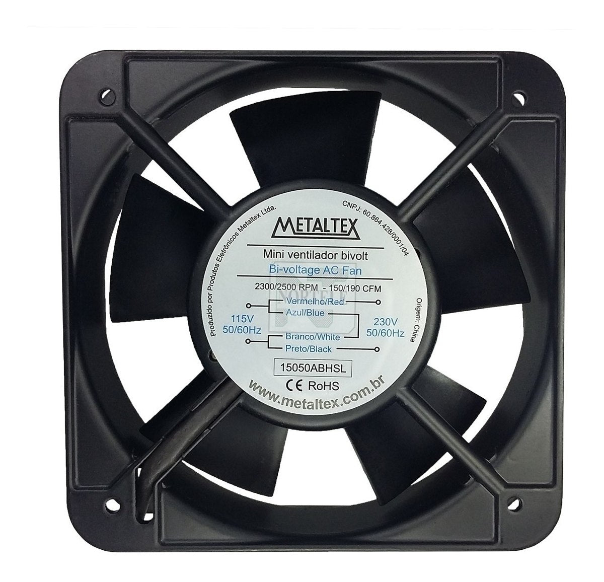 Ventilador Cooler 150mm 110v - 220v Corpo Aluminio Metaltex