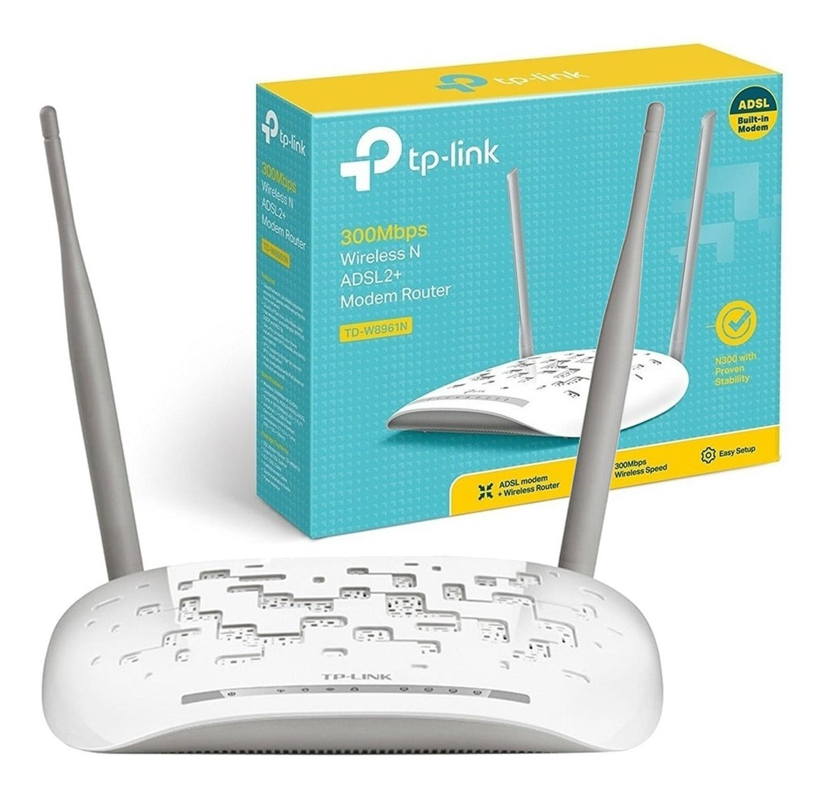 Modem Roteador Wireless Tp-link TD-W8961N - 300mbps 2 Antenas 5 Portas