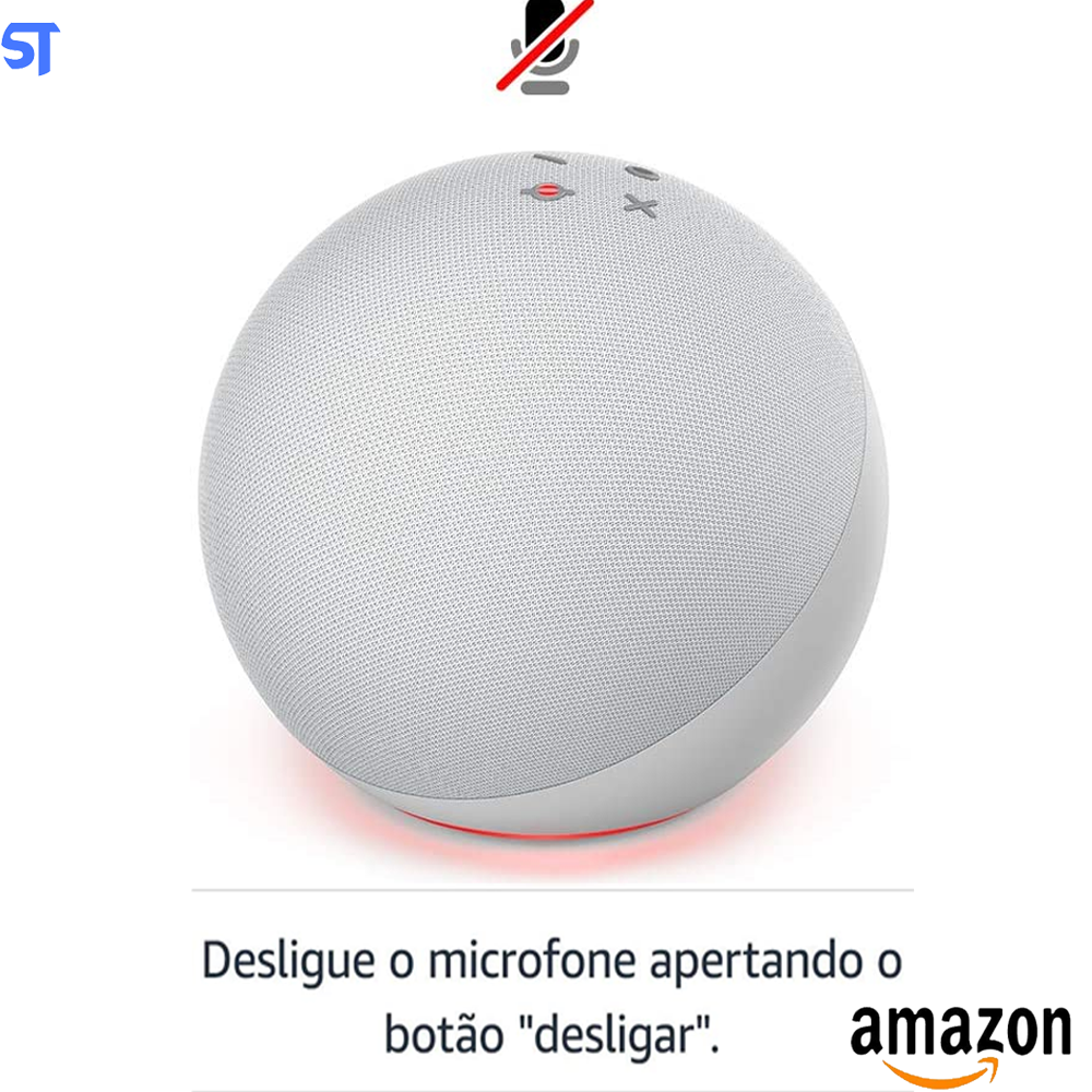 Echo (4ª Geração) Com Som Premium, Hub de Casa Inteligente e Alexa - Cor Branca