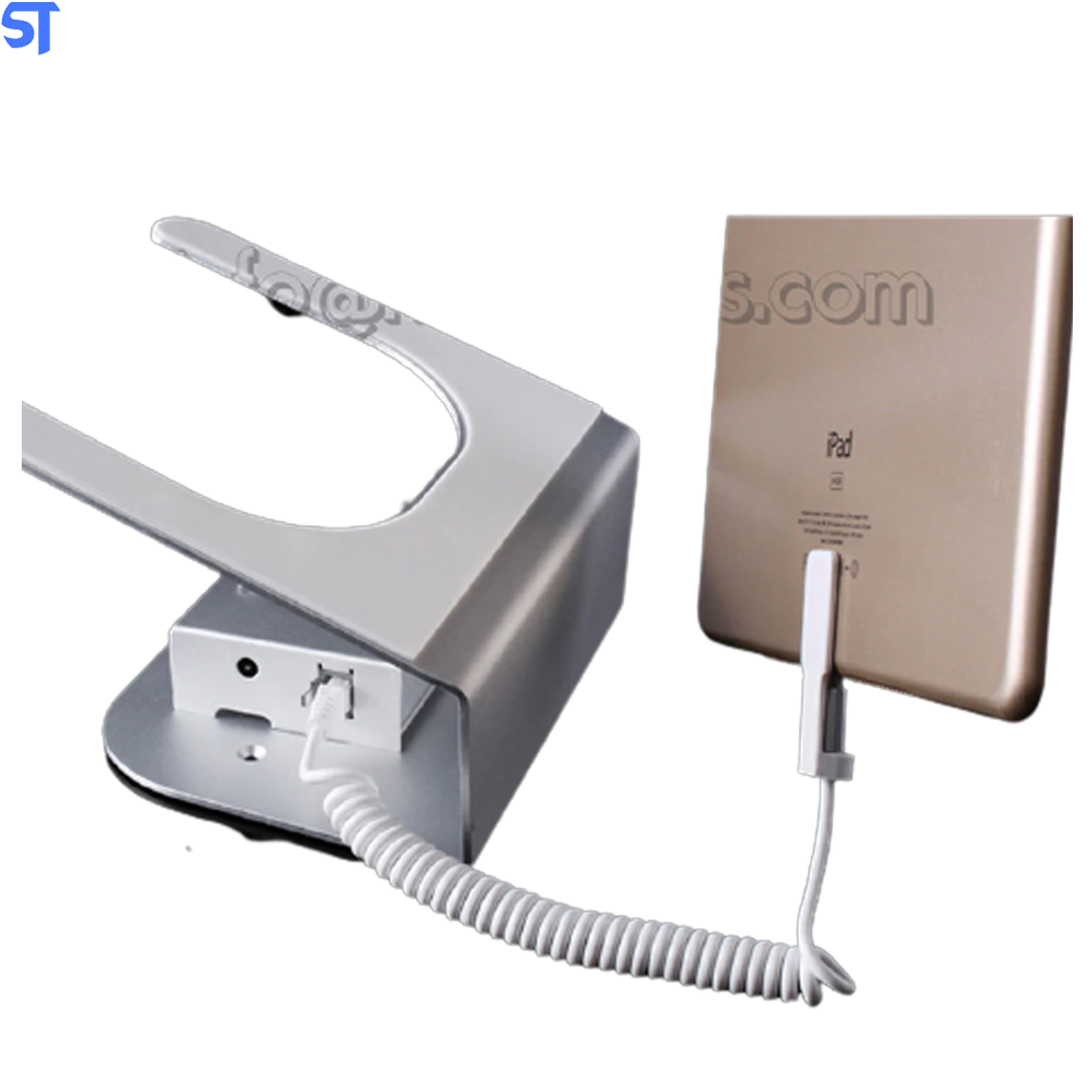 Suporte Com Trava De Segurança E Alarme Para Tablet Tipo C Para Vitrine De Loja