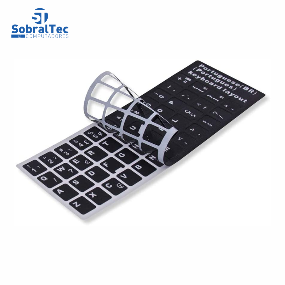 Adesivo Key Sticker Para Notebook Preto Keyboard Layout AC051