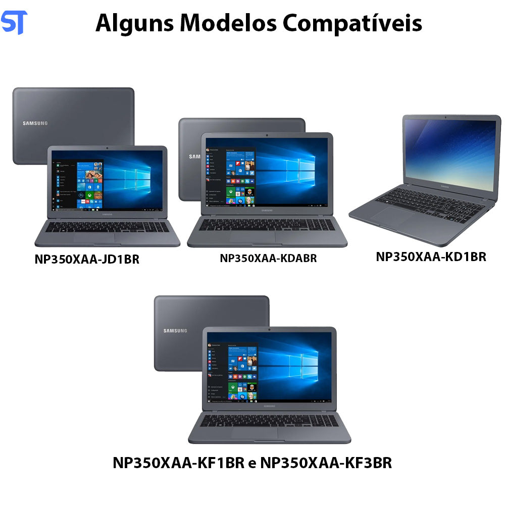 Teclado Notebook Samsung NP350XAA - Com Topcover S/ TouchPad - Preta