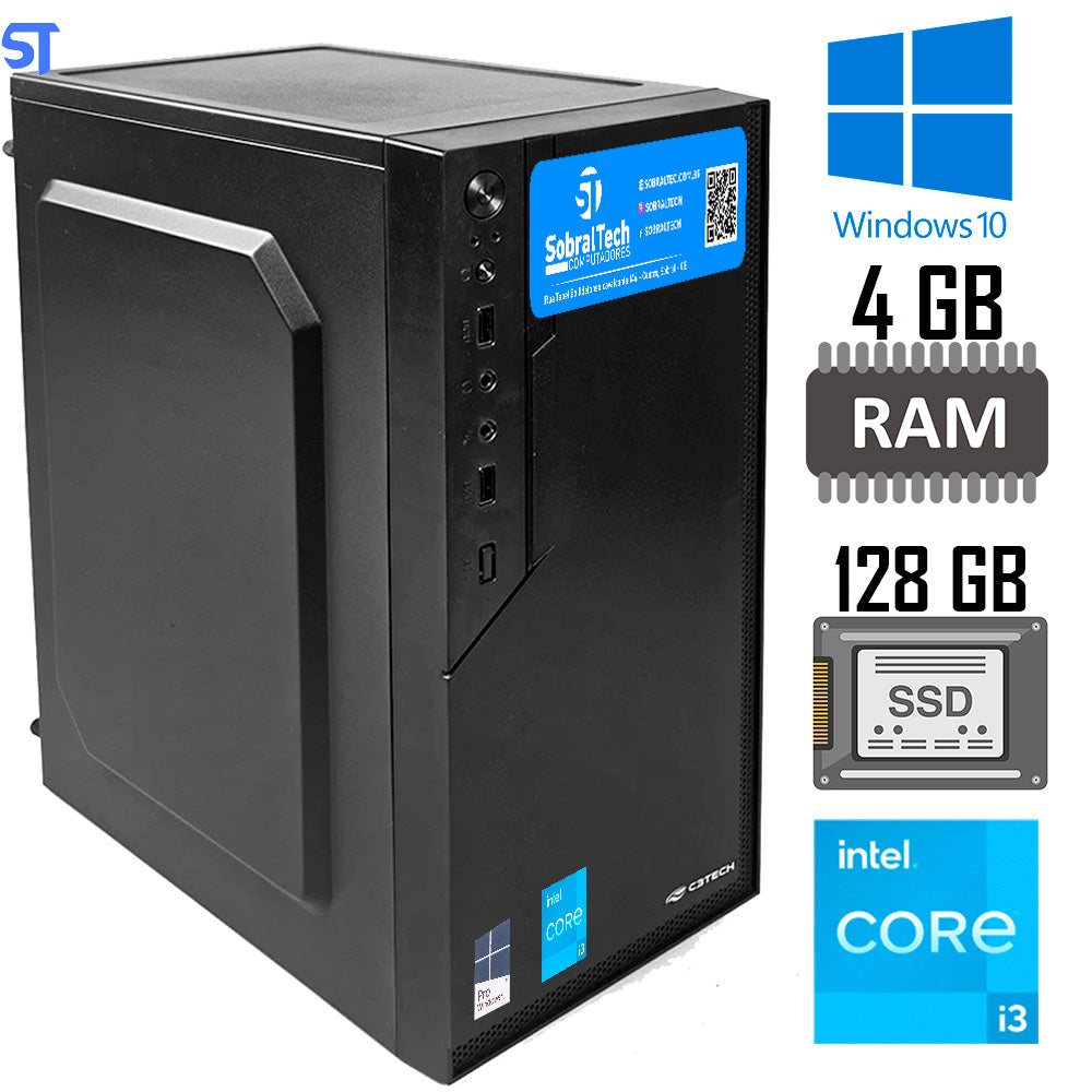 Computador Core i3-2130-HD SSD 128GB -Memória Ram 4GB- Com MousePad- Windows 10