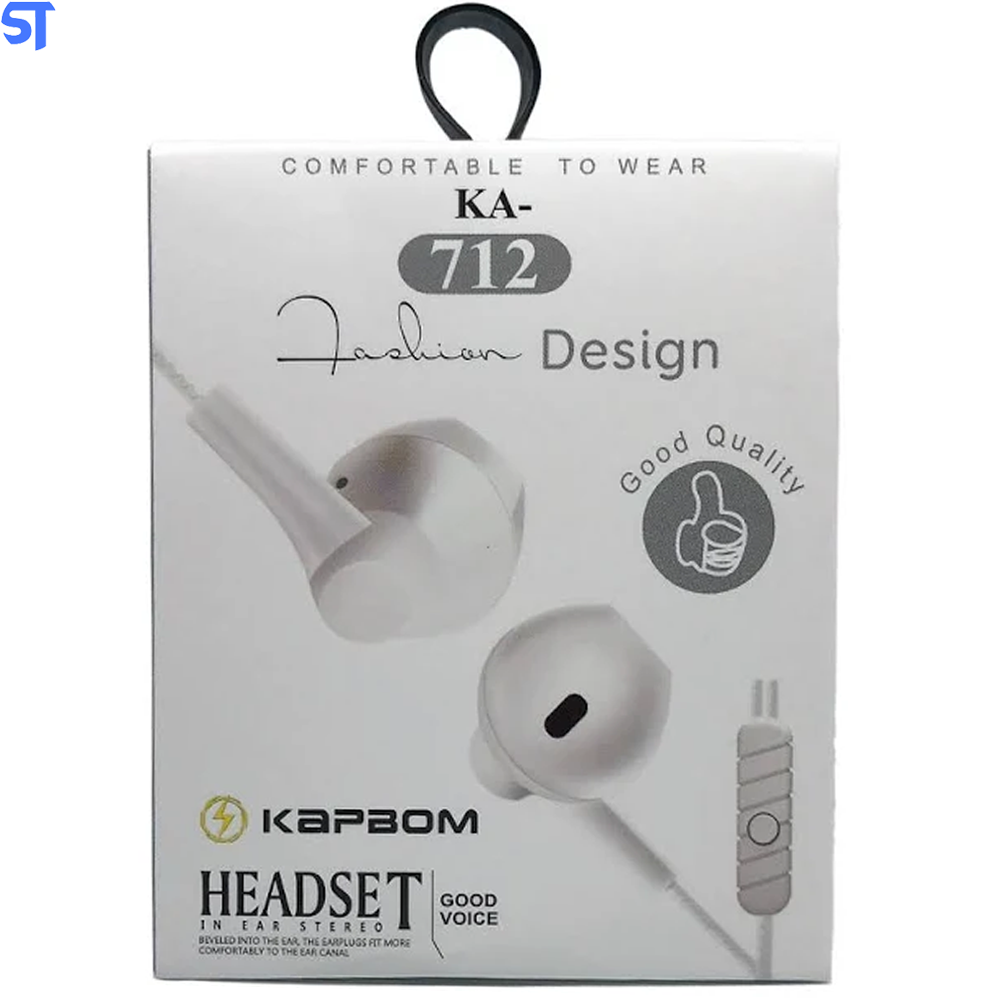 Fone De Ouvido Estéreo Com Microfone Kapbom - KA-712- Branco