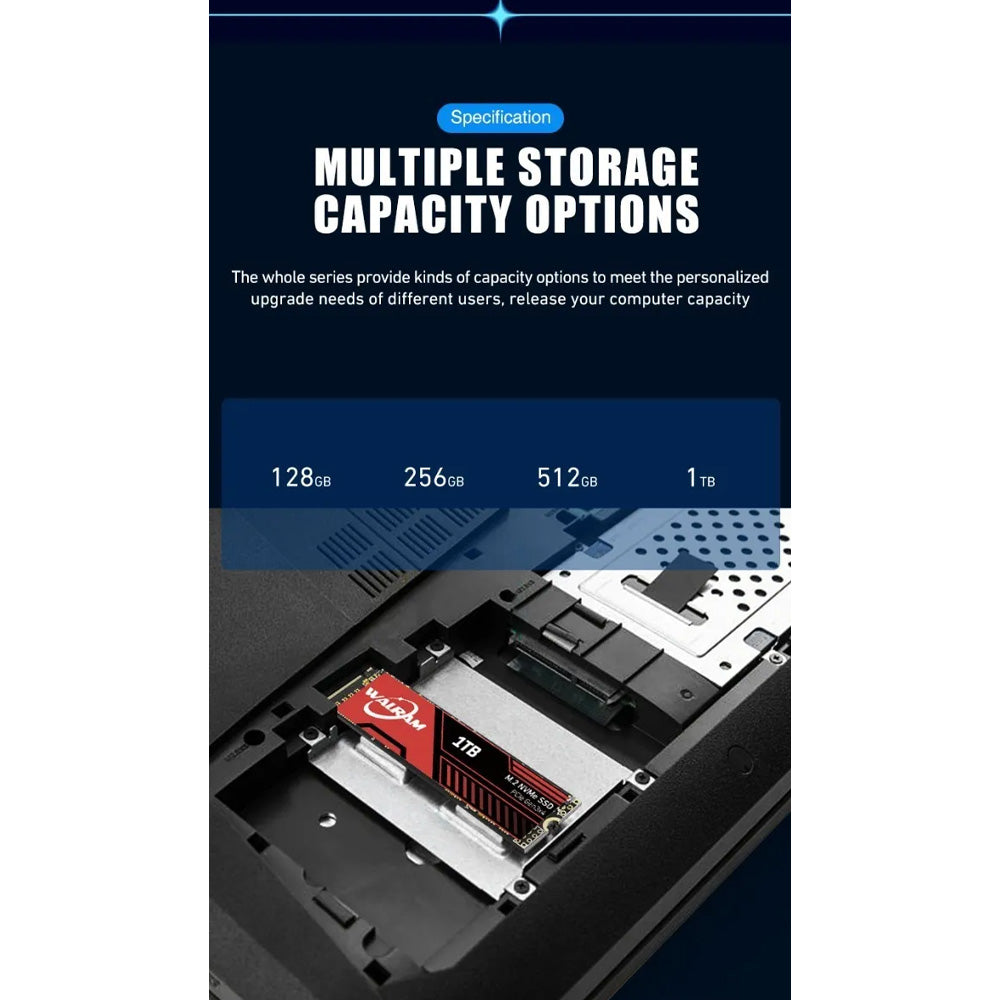 SSD M.2 NVME 1TB Walram 2000Mb/s Leitura 1800Mb/s Escrita