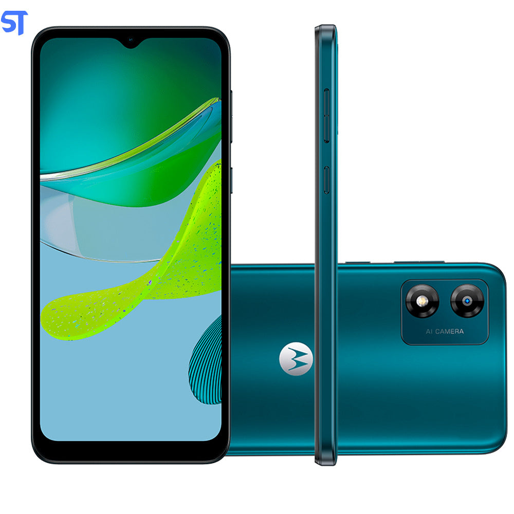 Smartphone Motorola Moto E13 64GB Verde 4G Octa-Core 4GB RAM 6,5" Câm. 13MP + Selfie 5MP Dual Chip
