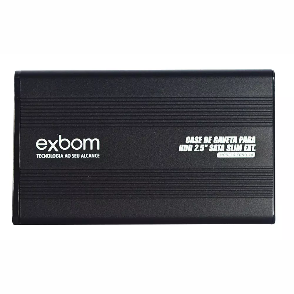 Case de Gaveta Para HD 2,5 USB 2.0 Externo Slim EXBOM CGHD10