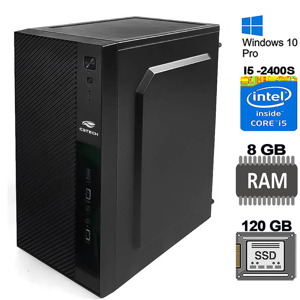 Kit Computador Caixa PDV Core i5, SSD 120GB, 8GB RAM, Monitor 19" Teclado Mouse, Impressora Cupom, Leitor Cod. de Barras