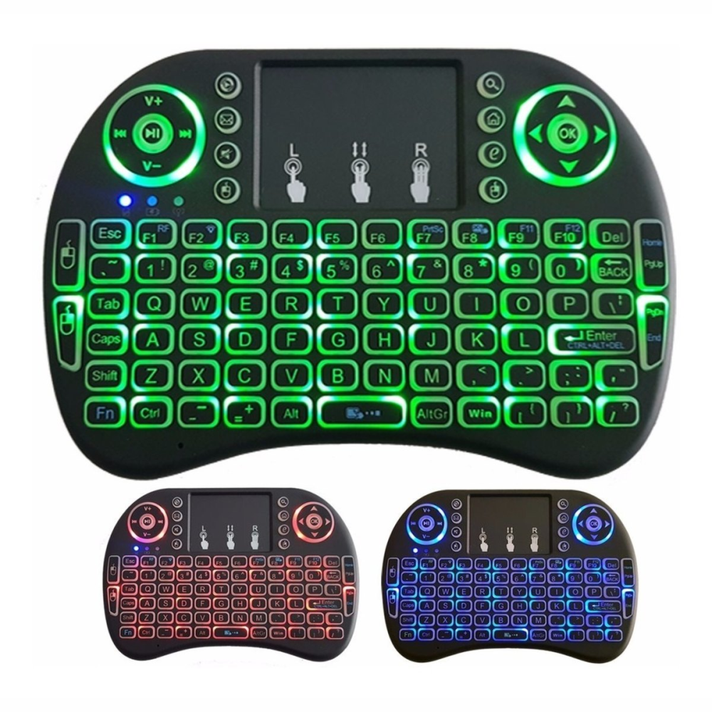Mini Teclado Wireless Iluminado Com Mouse Touchpad Ps3 Tv Box Smartphones Pc