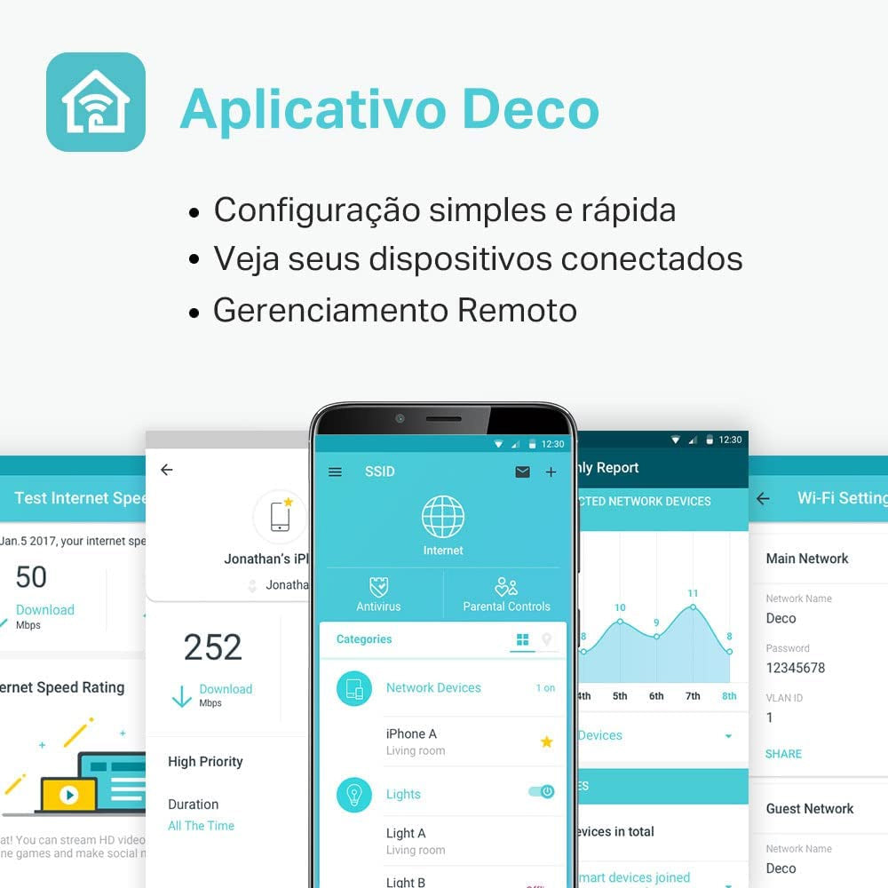 Roteador Mesh TP-Link Deco M5 AC1300 Dual Band, Branco, Pequena, DECO M5(1-PACK)