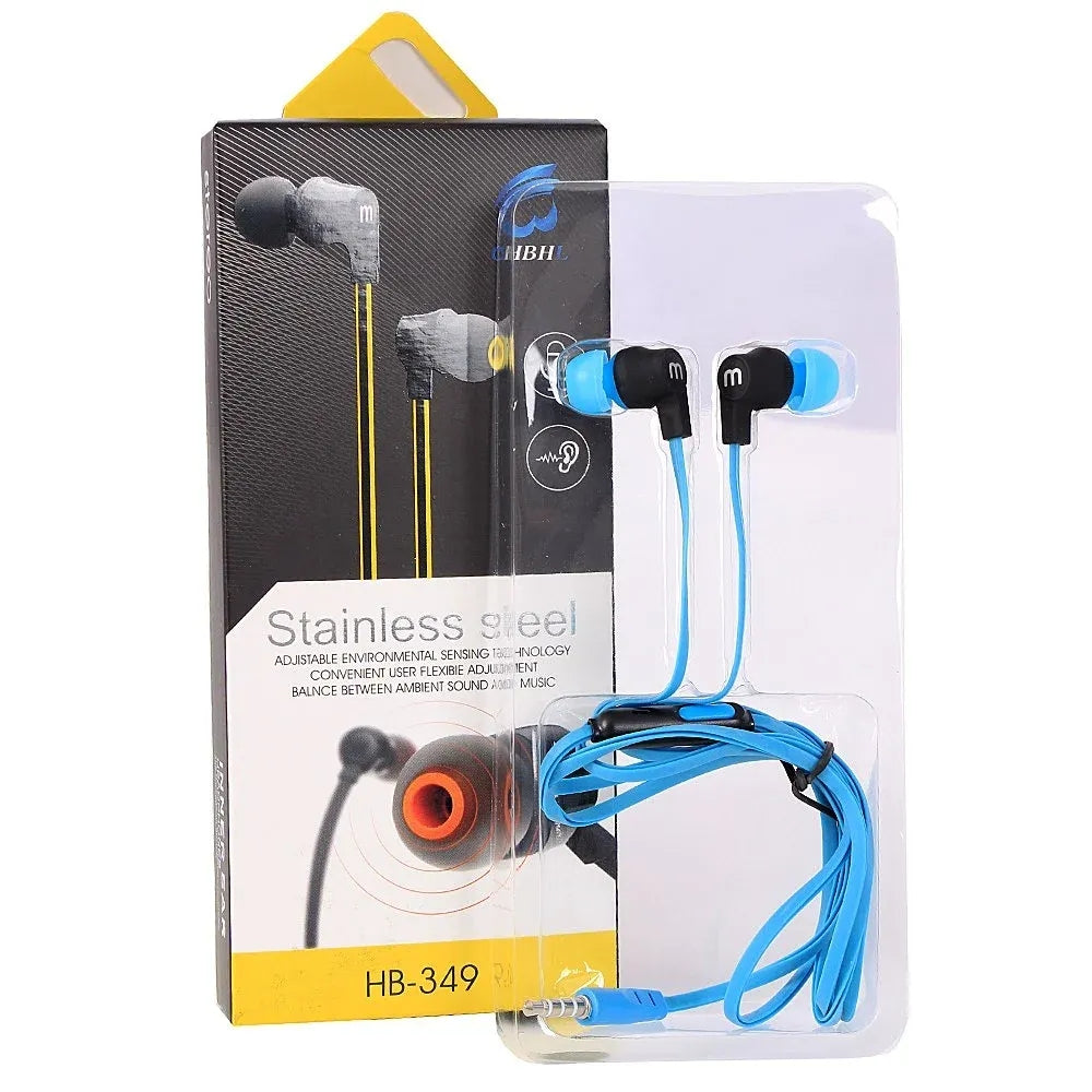 Fone De Ouvido Stereo Intra-Auricular Chbhl Com Microfone Stainless Steel Hb-349