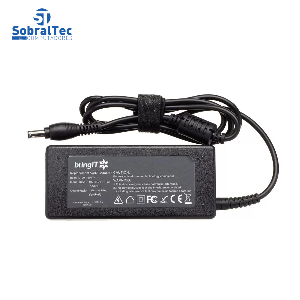 Fonte Notebook Compativel Com Samsung - 19V 4.74A 90W - 5.5Mmx3.0Mm - Agulha