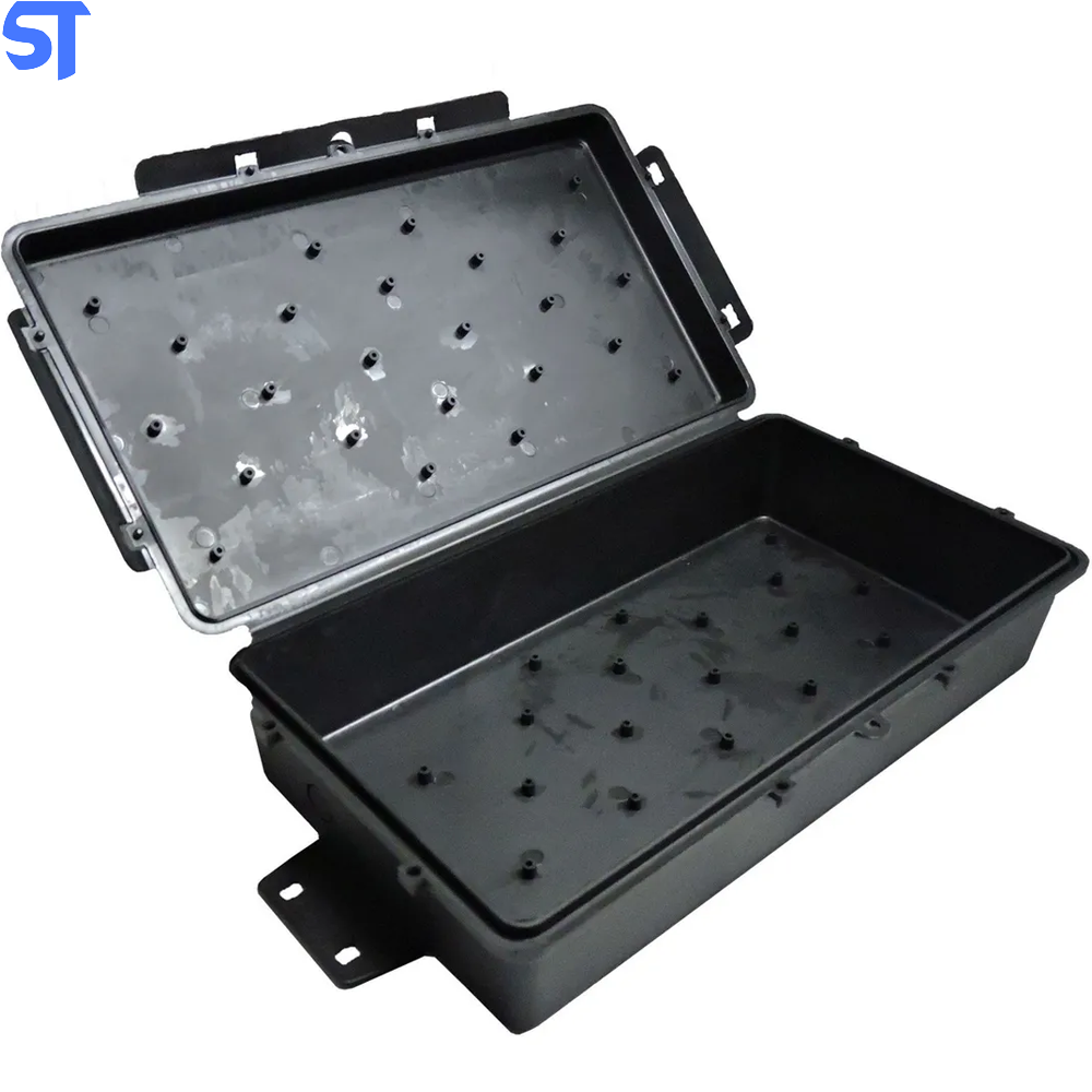 Caixa Hermética Longa Multiuso Vedada Completa Preta 32x16x8cm