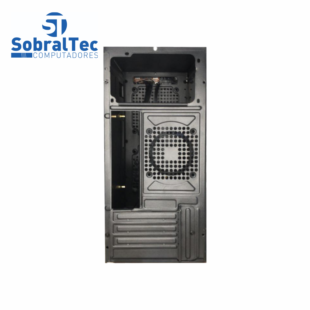 Gabinete Mini SobralTec Preto Com Lateral em Acrílico - Sem Fonte