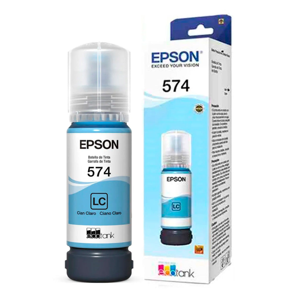 Refil de Tinta Epson 574 Cyano Claro LC 70ml Original T574120-AL para EcoTank L8050/ L18050