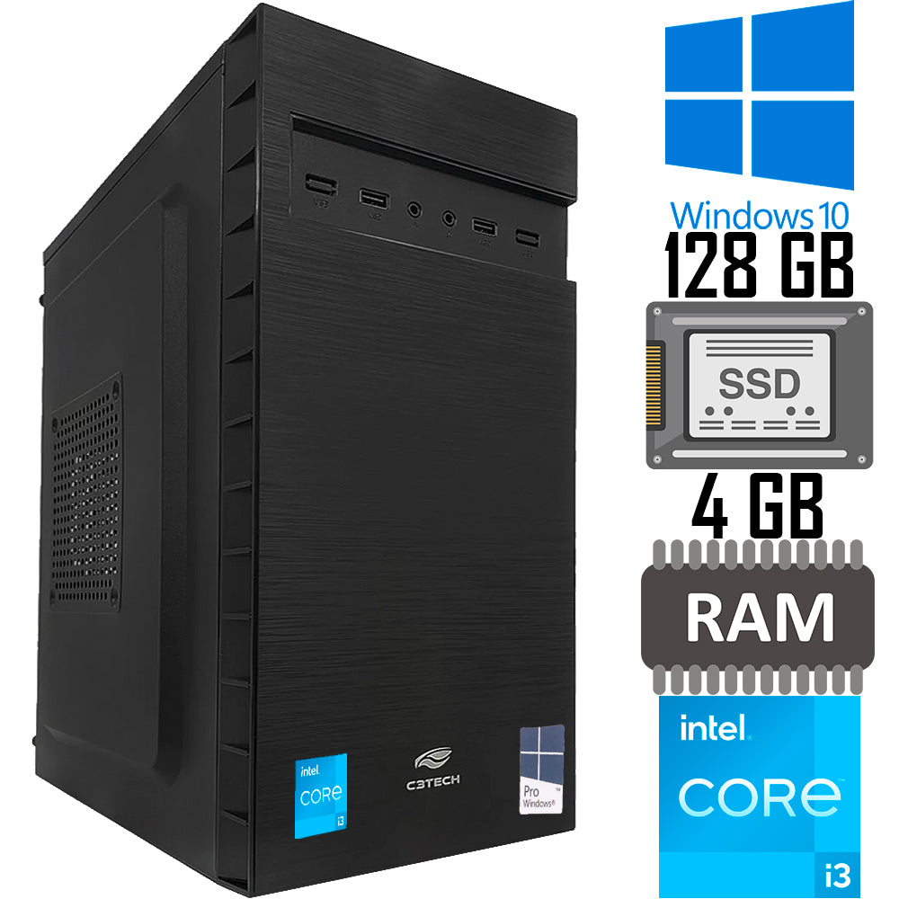 Computador Core i3-2100- HD SSD 128GB- Memória 4GB- GaB MT32BK - Windows10