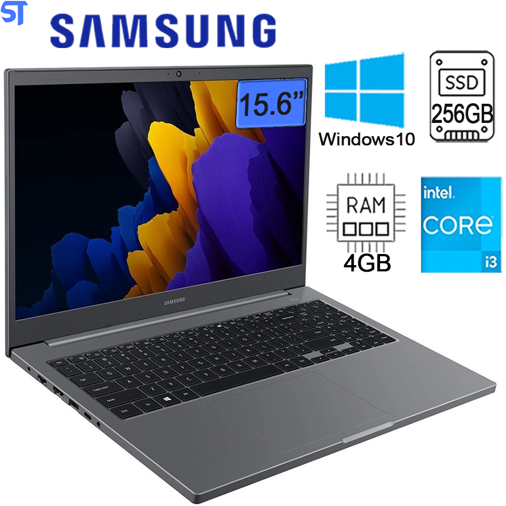Notebook Samsung Book Intel Core I3-1115G4 4GB -SSD 256GB -W10 FHD 15.6'' Cinza Chumbo NP550XDA-KT1BR