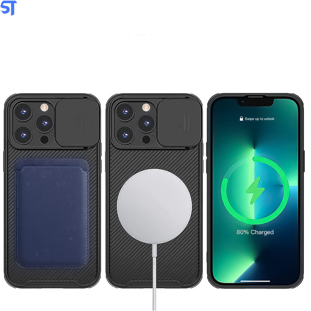 Capa Com Proteção de Camera Slide e Carregamento Magnetico Iphone 14 Pro Max