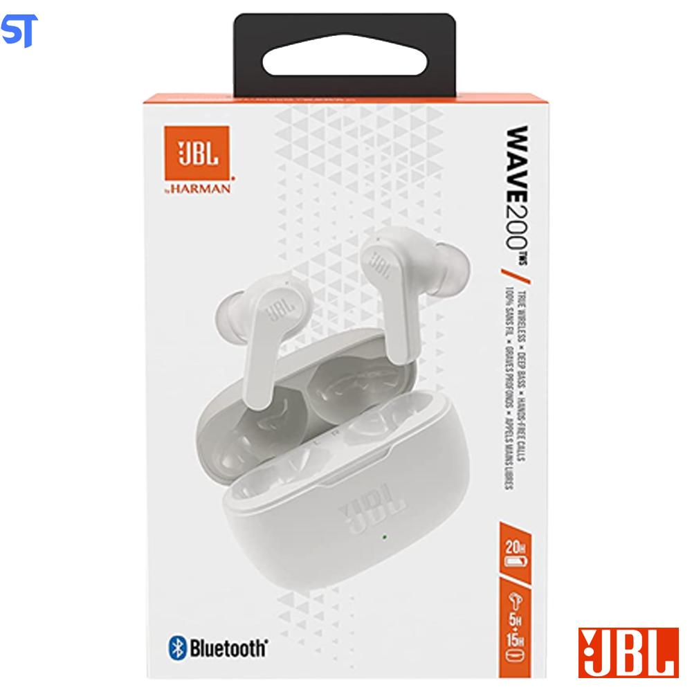 Fone de Ouvido Bluetooth JBL Wave 200TWS Intra-Auricular Branco - JBLW200TWSWHT
