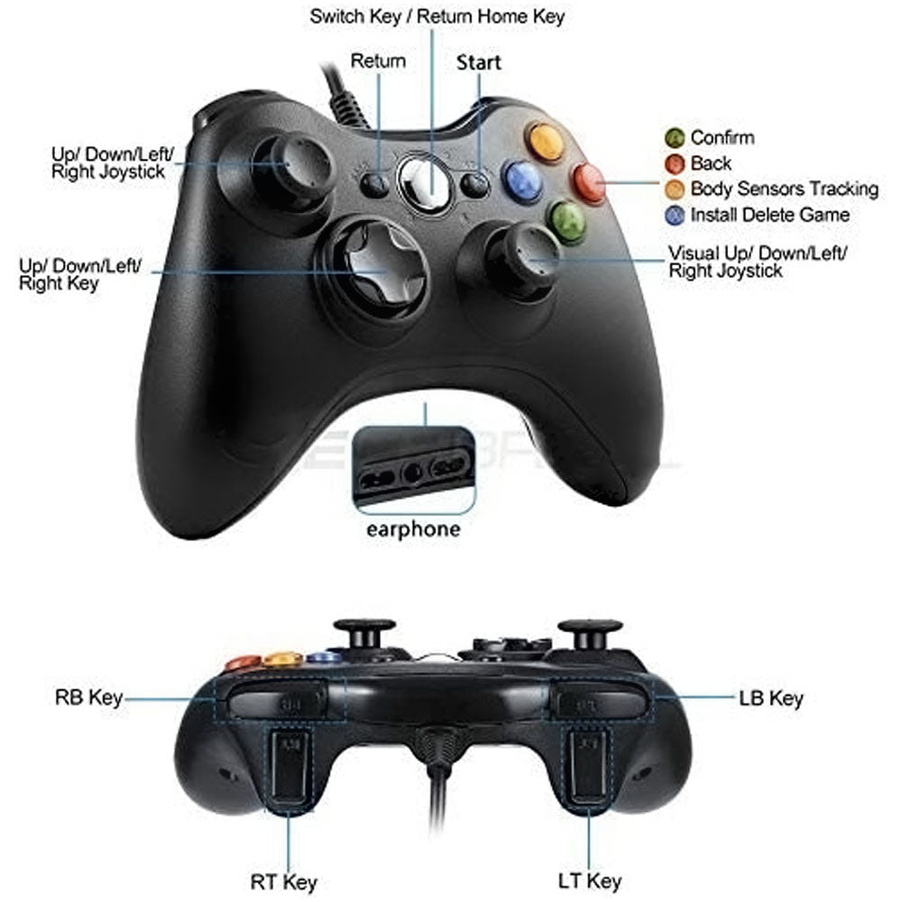 Controle Com Fio Para XBox 360 Atomo - MO-YX360