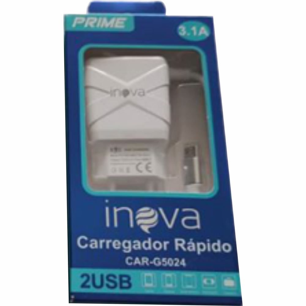 Carregador Inteligente Celular V8 1,20 Metros Com 2 Usb 3.1a Inova CAR-G5177