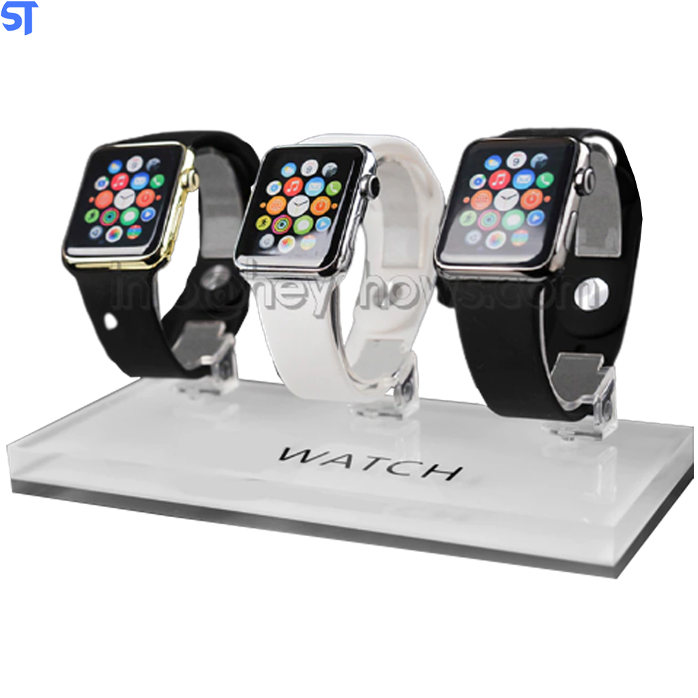Expositor De Relógio 3 Em 1 Para iWatch Com Base Transparente Universal