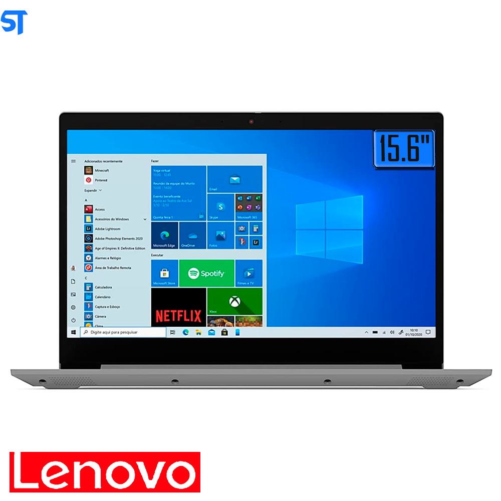 Notebook Lenovo Dual Core 4GB 128GB SSD Tela 15.6” Windows 11 IdeaPad 3i 82BU0008BR com Microsoft 365 Personal