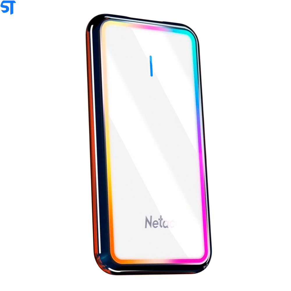 SSD Externo 128GB Gamer Rgb LED Netac Usb-C | USB 3.2 Gen 2 | Leitura 550 Mb/S Gravação  510 mb/s