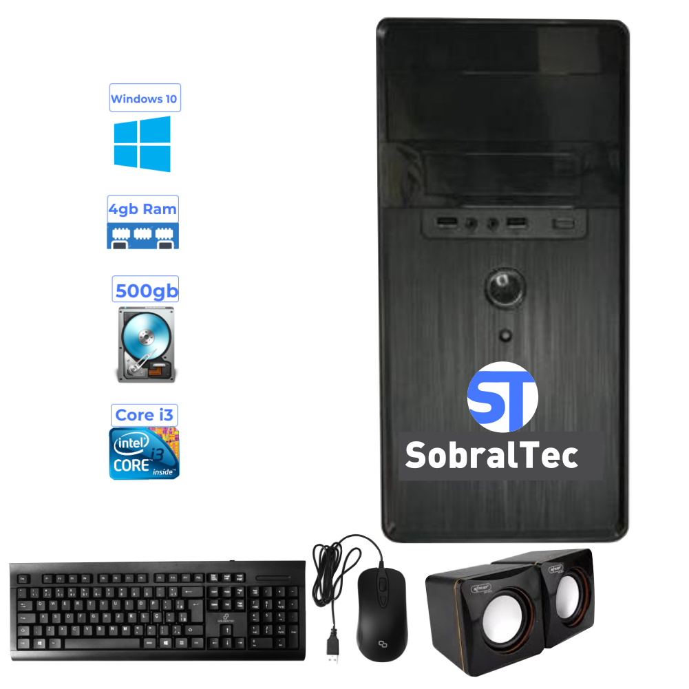 Computador Cpu SobralTec Core i3-3220 Hd 500Gb Memória 4Gb Configurável